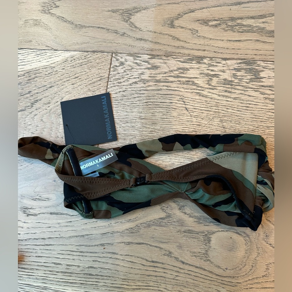 NWT Norma Kamali Camo print Bill Bra bikini top- S - Picture 6 of 8